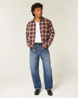 Jean baggy foncé délavé