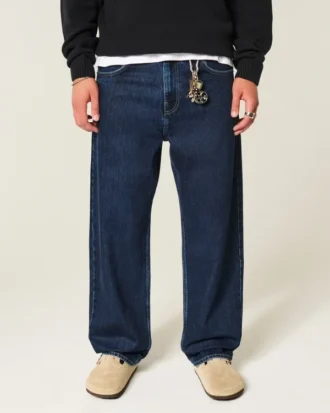 Jean baggy foncé délavé