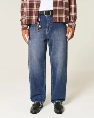 Jean baggy foncé délavé