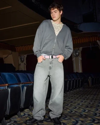 Jean baggy gris
