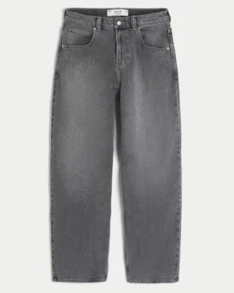 Jean baggy gris brodé et clouté