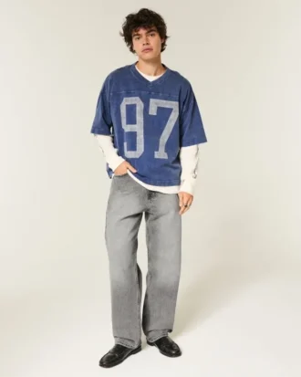 Jean baggy gris délavé