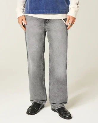Jean baggy gris délavé