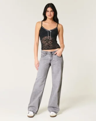 Jean baggy gris taille basse