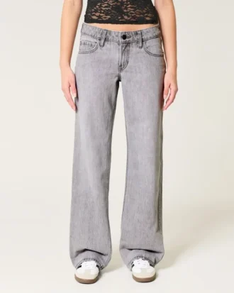 Jean baggy gris taille basse