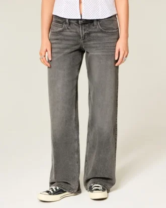 Jean baggy gris taille basse