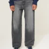Jean baggy à motif cœur gris Jean baggy à motif cœur gris