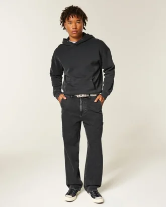 Jean baggy noir délavé