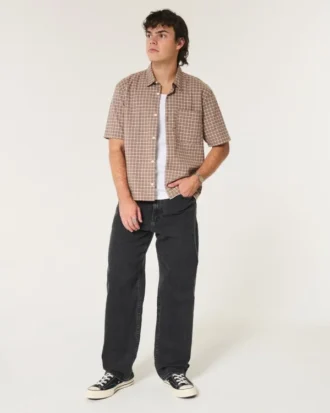 Jean baggy noir délavé