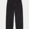 Jean baggy noir délavé à coutures apparentes Jean baggy noir délavé à coutures apparentes