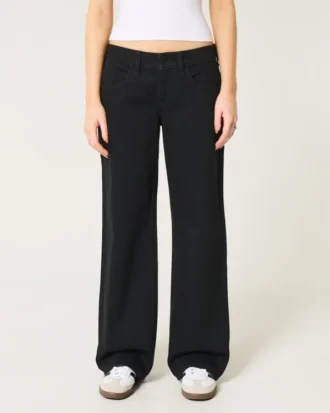Jean baggy noir taille basse