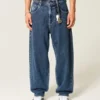 Jean baggy skater délavé moyen avec motif étoile Jean baggy skater délavé moyen avec motif étoile