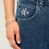 Jean baggy skater délavé moyen avec motif étoile Jean baggy skater délavé moyen avec motif étoile