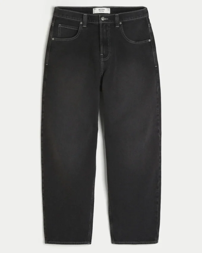 Jean baggy skater noir délavé à motif serpent Jean baggy skater noir délavé à motif serpent