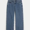 Jean baggy taille basse, coupe ample, délavage moyen Jean baggy taille basse, coupe ample, délavage moyen