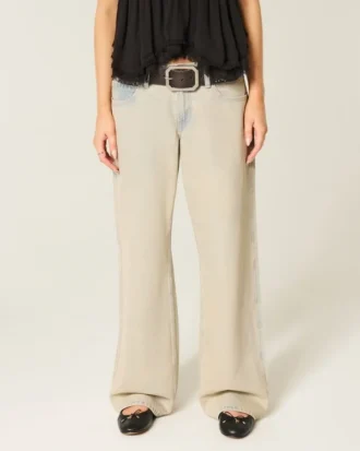 Jean baggy taille basse délavé clair