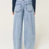 Jean baggy taille basse délavé clair Jean baggy taille basse délavé clair