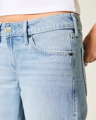 Jean baggy taille basse délavé clair à nœuds cloutés Jean baggy taille basse délavé clair à nœuds cloutés
