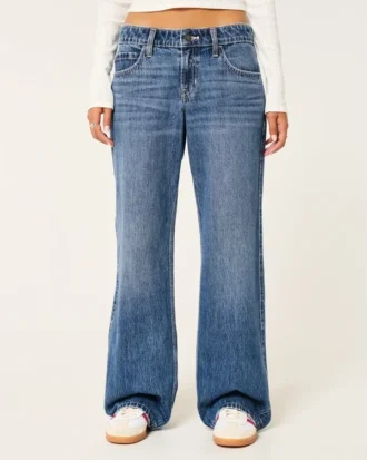 Jean baggy taille basse délavé foncé