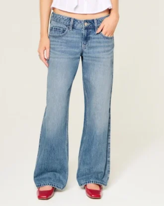 Jean baggy taille basse, délavage moyen
