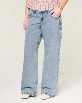Jean baggy taille basse, délavage moyen