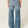 Jean baggy taille basse délavage moyen avec motif étoile Jean baggy taille basse délavage moyen avec motif étoile