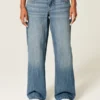 Jean baggy taille basse, délavage moyen, imprimé Los Angeles Jean baggy taille basse, délavage moyen, imprimé Los Angeles