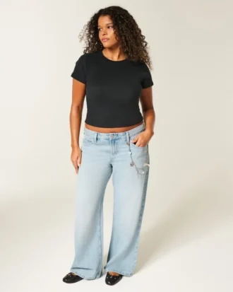 Jean baggy taille basse effet usé