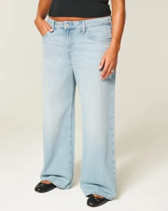 Jean baggy taille basse effet usé