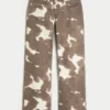 Jean baggy taille basse imprimé vache Jean baggy taille basse imprimé vache