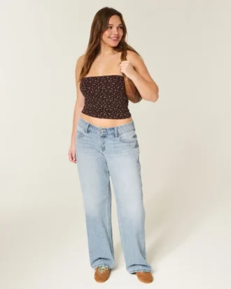 Jean baggy taille basse Y2K délavé clair