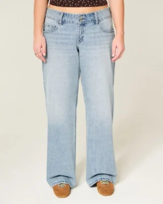 Jean baggy taille basse Y2K délavé clair