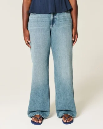 Jean baggy taille haute à courbes