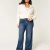 Jean baggy taille mi-haute foncé Jean baggy taille mi-haute foncé
