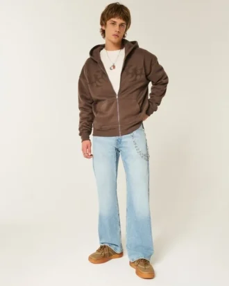 Jean bootcut décontracté délavé clair Jean bootcut décontracté délavé clair