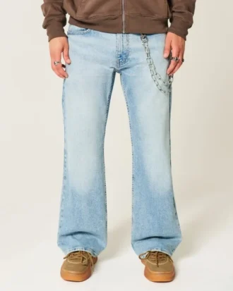 Jean bootcut décontracté délavé clair Jean bootcut décontracté délavé clair