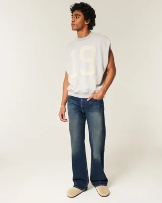 Jean bootcut décontracté délavé foncé Jean bootcut décontracté délavé foncé
