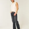 Jean bootcut décontracté noir délavé Jean bootcut décontracté noir délavé