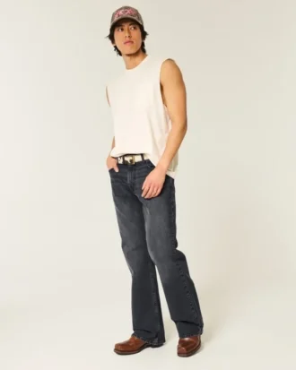 Jean bootcut décontracté noir délavé Jean bootcut décontracté noir délavé