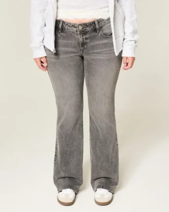 Jean bootcut gris taille basse