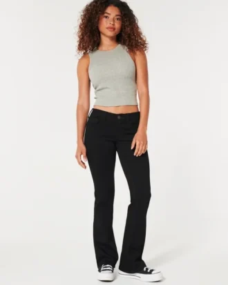 Jean bootcut noir taille basse