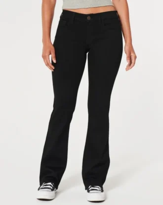 Jean bootcut noir taille basse