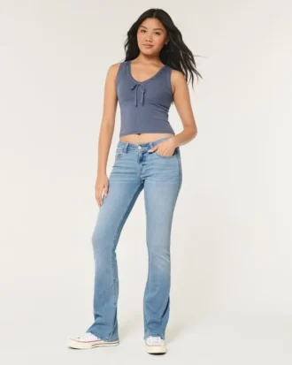 Jean bootcut taille basse délavé clair Jean bootcut taille basse délavé clair