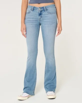 Jean bootcut taille basse délavé clair Jean bootcut taille basse délavé clair