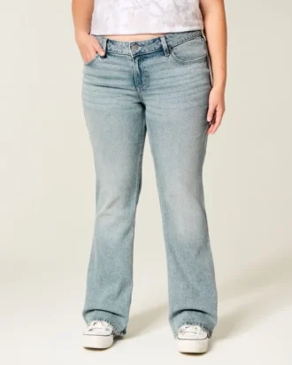 Jean bootcut taille basse délavé clair