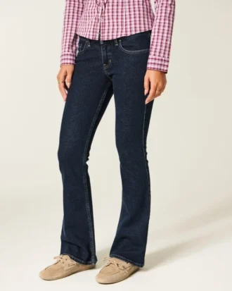Jean bootcut taille basse délavé foncé