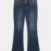 Jean bootcut taille basse délavé foncé Jean bootcut taille basse délavé foncé