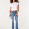 Jean bootcut taille basse délavage moyen Jean bootcut taille basse délavage moyen