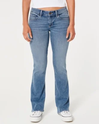 Jean bootcut taille basse délavage moyen Jean bootcut taille basse délavage moyen