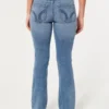 Jean bootcut taille basse délavage moyen Jean bootcut taille basse délavage moyen